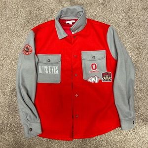 Ohio State Buckeyes WEAR by Erin Andrews Women's Button-Up Shirt Jacket